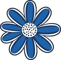 Simple and stylish blue daisy flower, perfect for adding a touch of floral charm to your designs vector