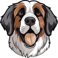 Cute cartoon illustration of a bernese mountain dog with a friendly smile and tongue sticking out vector