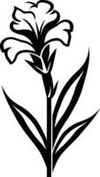 A simple, elegant black and white illustration of a flower vector