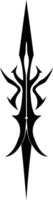 A sharp, stylized black and white graphic representing a tribal spearhead vector