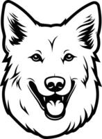 A simple yet powerful illustration of a dog's head, in black and white vector