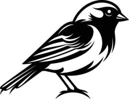 A bold, black and white illustration of a stylized sparrow, perfect for branding, logos, and design projects vector