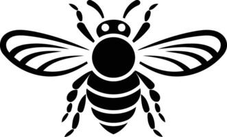 Stylized black and white bee illustration, perfect for branding, logos, and designs needing a nature inspired touch vector