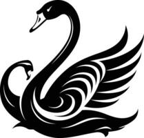 A graceful, stylized silhouette of a swan, perfect for designs with a touch of elegance and nature vector