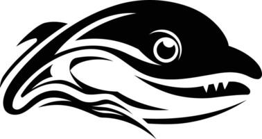 A fierce and stylized dolphin logo, perfect for a brand seeking power and speed vector