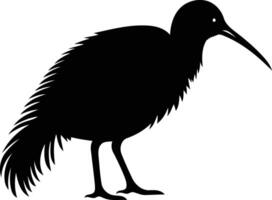 A simple yet striking silhouette of a kiwi bird, perfect for designs focusing on new zealand, nature, or wildlife vector