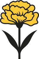 Simple yet elegant, this yellow carnation icon is perfect for adding a touch of nature to your designs vector