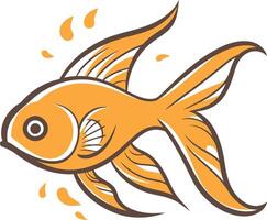 A charming cartoon illustration of a goldfish, perfect for adding a touch of fun and whimsy to your designs vector
