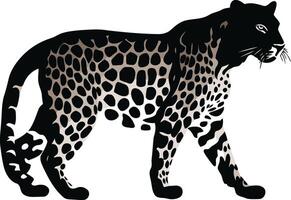 Black Panther Silhouette with Spot Pattern vector
