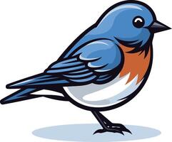Cute cartoon bluebird illustration, perfect for kids' books, educational materials, or branding vector