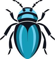 A stylish and bold element illustration of a blue beetle, perfect for logos, branding, and designs needing a touch of nature and insect imagery vector