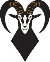 A simple yet powerful silhouette of a ram's head with curved horns, perfect for logos, branding, or illustrations vector