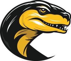 Fierce and bold, this stylized dinosaur head logo design is perfect for sports teams, gaming companies, or any brand seeking a powerful and memorable image vector