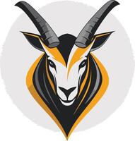 A bold and striking illustration of a goat's head in a minimalist style, perfect for branding or design projects that require a powerful and confident feel vector
