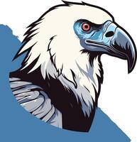 A striking illustration of a fierce, majestic bald eagle head with a sharp gaze and bold colors vector