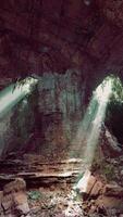 Luminous Cave Filled With Green Light video