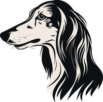 Elegant silhouette of an afghan hound, showcasing its distinctive long coat and graceful profile vector