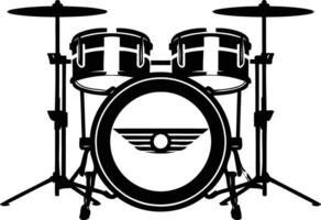 A minimalist silhouette of a drum kit, perfect for music-related design projects vector