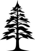 A simple yet elegant silhouette of a pine tree, perfect for use in logos, branding, or design projects vector