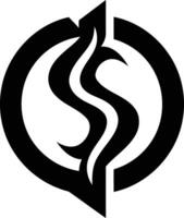 Bold, abstract logo design featuring a stylized 's' within a circular frame vector