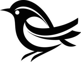 Stylized black and white bird silhouette, perfect for logo design, branding, or website graphics vector