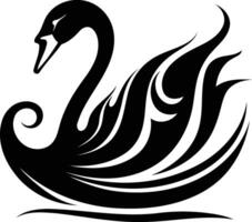 A stylized, black and white swan design, perfect for tattoo inspiration, graphic design, or branding vector
