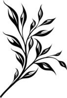 Simple yet elegant black and white floral silhouette, perfect for adding a touch of nature to your designs vector