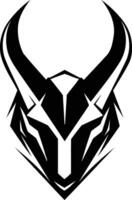 A powerful and abstract logo design featuring a stylized horned creature vector