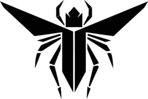 Geometric beetle logo with sharp angles and bold lines vector