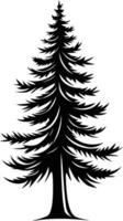 Simple, elegant silhouette of a pine tree, perfect for logo design, branding, or any project needing a nature-inspired element vector