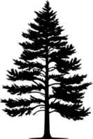 A striking silhouette of a single evergreen tree, perfect for adding a touch of nature to your designs vector