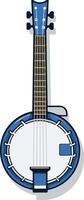 A simple, clean illustration of a blue banjo, perfect for websites, social media, and print projects vector