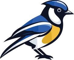 A vibrant bluebird illustration with bold lines and a stylized design vector