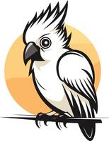 White Cockatoo on a Branch vector