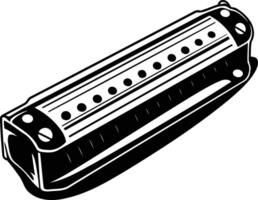 A simple, clean illustration of a harmonica, perfect for musical projects, website design, or print vector