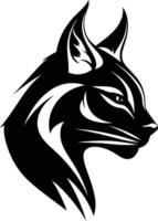 A bold black and white illustration of a lynx's head, ideal for branding, logos, or graphic design projects that need a touch of wildness vector