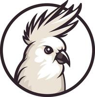 Cockatoo Portrait in a Circle vector