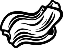 Crisp and delicious, this black and white illustration of bacon is perfect for food blogs, menus, and any project that needs a touch of savory flair vector