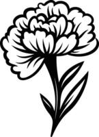 A simple yet elegant line art illustration of a carnation flower, perfect for adding a touch of nature to your designs vector