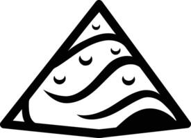 A simple, minimalist black and white logo featuring a stylized mountain peak with layered contour lines vector