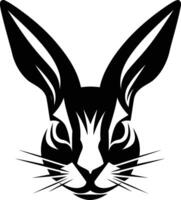 A bold, black and white rabbit head illustration, perfect for tattoo designs, branding, or any project needing a strong, graphic image vector