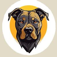 Powerful and expressive element illustration of a pit bull's head, perfect for creating strong logos, designs, or branding materials vector