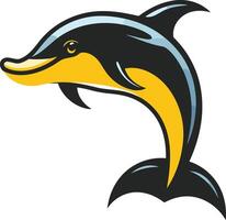 A playful cartoon dolphin leaping out of the water vector