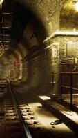 empty railway tunnel near the underground railway station video