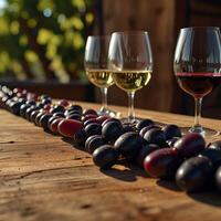 A hyper-realistic photograph of the wine production process, winery, wine tasting, and types of wine, 8K resolution, shot on professional DSLR camera, shallow depth of field, tack-sharp focus, photo