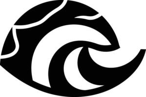Bold black and white graphic of a stylized wave, perfect for branding or design projects vector