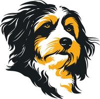 Stylish illustration of a dog's head, perfect for branding, pet care businesses, or pet related designs vector