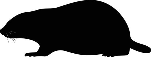 Black and white silhouette of a mole, perfect for creating a minimalist graphic design or illustration vector
