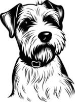 A striking black and white illustration of a jack russell terrier, perfect for pet related projects, t shirt designs, and more vector