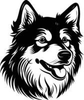 A bold and expressive black and white illustration of a wolf's head, perfect for adding a touch of wilderness to your designs vector